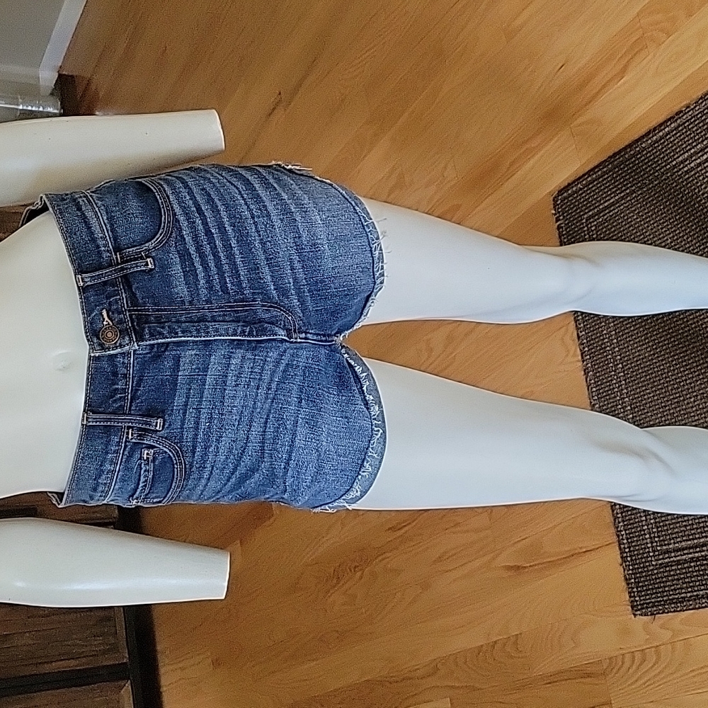 Abercrombie and Fitch high-rise cuffed denim shorts
